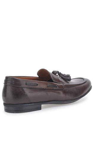 Braune Leder-Loafer mit Quaste, hergestellt in Italien, PITTARELLO 071