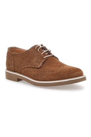 Braune Schnürschuhe aus echtem Wildleder Pittarello 1112