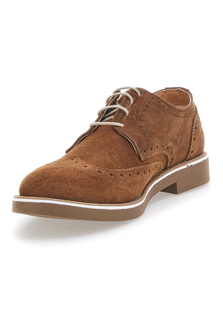 Braune Schnürschuhe aus echtem Wildleder Pittarello 1112