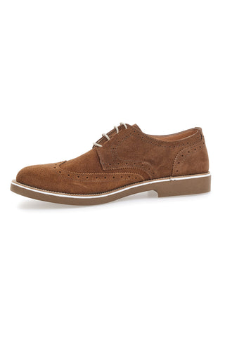 Braune Schnürschuhe aus echtem Wildleder Pittarello 1112