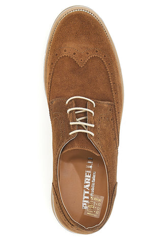 Braune Schnürschuhe aus echtem Wildleder Pittarello 1112