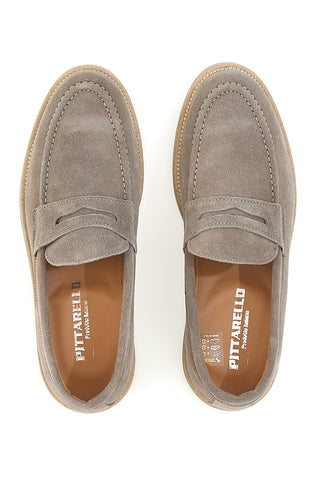 Taupefarbene Wildleder-Loafer Pittarello 115