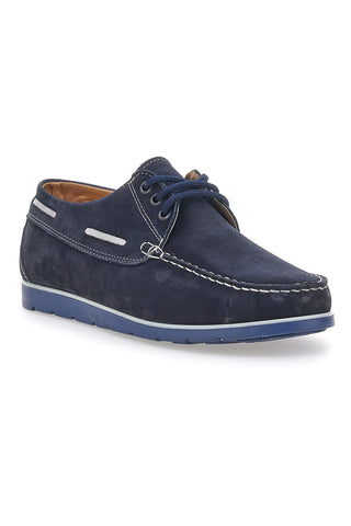 Blaue Schnürschuhe aus echtem Leder, hergestellt in Italien, Jerpoint 09