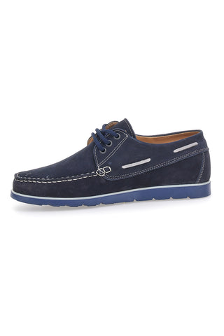 Blaue Schnürschuhe aus echtem Leder, hergestellt in Italien, Jerpoint 09