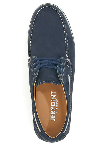 Blaue Schnürschuhe aus echtem Leder, hergestellt in Italien, Jerpoint 09