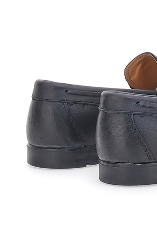 Schwarze Mokassins aus echtem Leder, hergestellt in Italien, Jerpoint 07