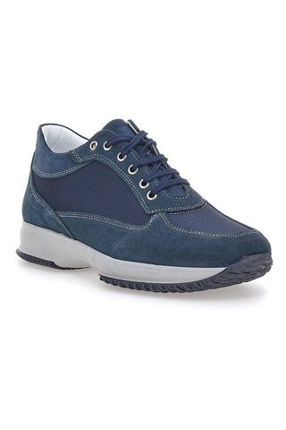 Blaue Schnürschuhe aus echtem Leder, hergestellt in Italien, Jerpoint 620