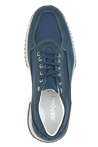 Blaue Schnürschuhe aus echtem Leder, hergestellt in Italien, Jerpoint 620