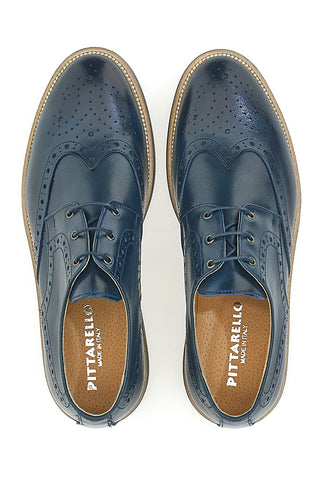 Englischer Stil Schnürschuhe Blau Made in Italy PITTARELLO 8023