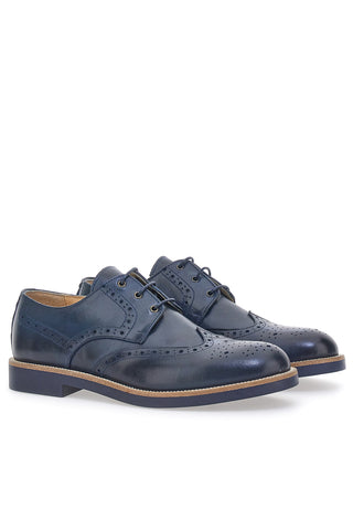 Englischer Stil Schnürschuhe Blau Made in Italy PITTARELLO 8023