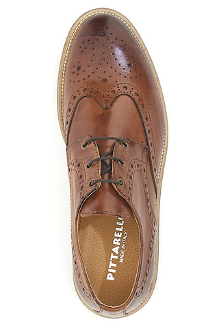 Braune Schnürschuhe im englischen Stil, Made in Italy PITTARELLO 8023