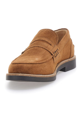 Mocassini Tabacco con Tomaia in Pelle Made in Italy PITTARELLO 8027