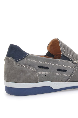 Graue Mokassins aus Nubukleder, hergestellt in Italien, JERPOINT 195