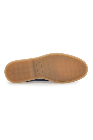 Blaue Loafer mit Obermaterial aus Wildleder, echtes Leder, PRT 2070