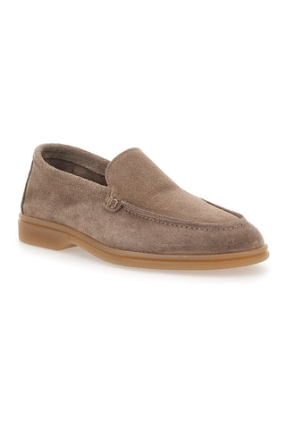 Mocassini Tortora con Tomaia in Suede Vera Pelle PTR 2070