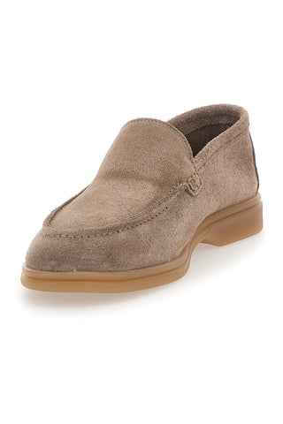 Mocassini Tortora con Tomaia in Suede Vera Pelle PTR 2070