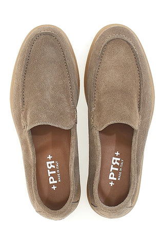Mocassini Tortora con Tomaia in Suede Vera Pelle PTR 2070