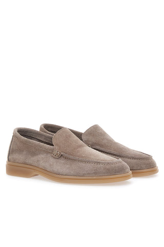 Mocassini Tortora con Tomaia in Suede Vera Pelle PTR 2070
