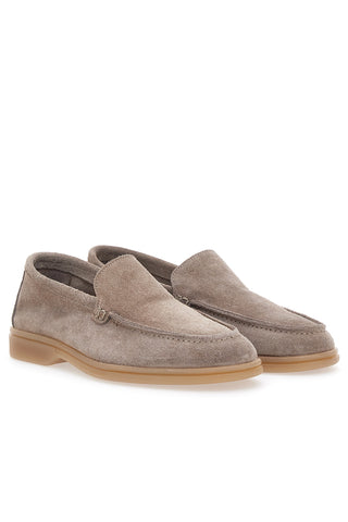 Mocassini Tortora con Tomaia in Suede Vera Pelle PTR 2070