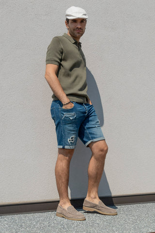 Mocassini Tortora con Tomaia in Suede Vera Pelle PTR 2070