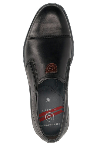 Mocassini eleganti neri in pelle con inserti elasticizzati Bugatti 315AMP614000