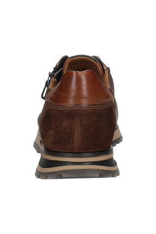 Sneakers marroni in vera pelle con zip laterale Bugatti 331AG8094100