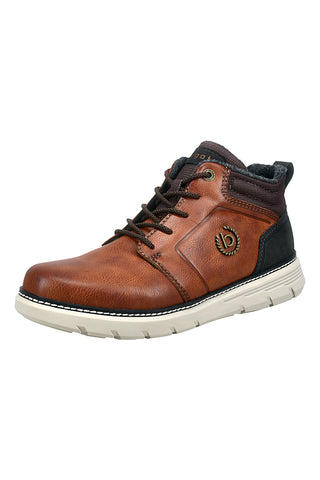 Cognacfarbene, gepolsterte Stiefeletten aus Stoff, Bugatti 331AP0305055