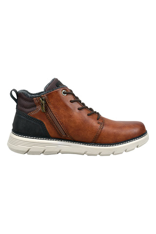 Cognacfarbene, gepolsterte Stiefeletten aus Stoff, Bugatti 331AP0305055