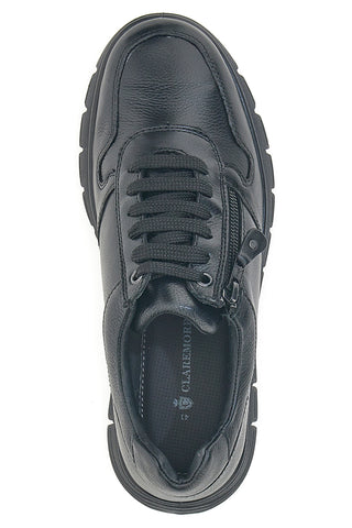 Claremorris 24117840 Schwarze Schnür-Sneaker mit seitlichem Reißverschluss