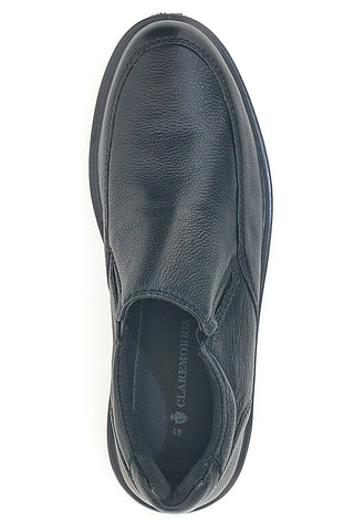 Mocassini neri slip-on in pelle con elastici Claremorris 18102995