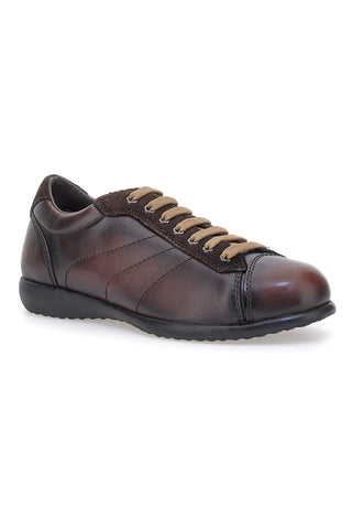 Sneakers marroni in vera pelle con finitura sfumata Pittarello 22095681