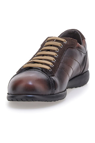 Sneakers marroni in vera pelle con finitura sfumata Pittarello 22095681