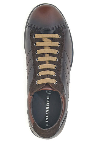 Sneakers marroni in vera pelle con finitura sfumata Pittarello 22095681