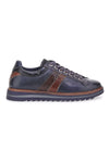 Scarpe stringate blu con inserti effetto pitone e suola carrarmato Pittarello Eco 25276006