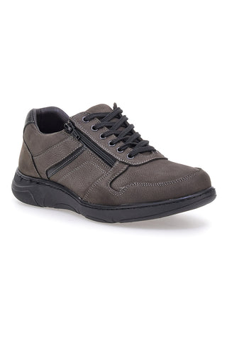 Pittarello Eco 25299008 Graue Freizeitschuhe aus echtem Leder mit seitlichem Reißverschluss