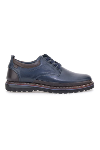 Pittarello Eco 252480002 blaue Lederschnürschuhe mit kontrastierender Sohle