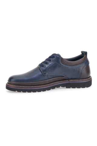 Stringate blu in pelle con suola a contrasto Pittarello Eco 252480002
