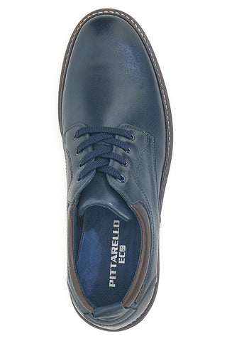 Stringate blu in pelle con suola a contrasto Pittarello Eco 252480002
