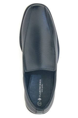 Mocassini neri eleganti slip on in pelle Claremorris 02CROSS