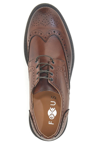Pittarello Focus 224 Braune Brogue-Schnürschuhe aus echtem Leder