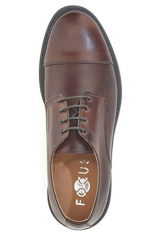 Scarpe stringate marroni in vera pelle Made in Italy Pittarello Focus 222