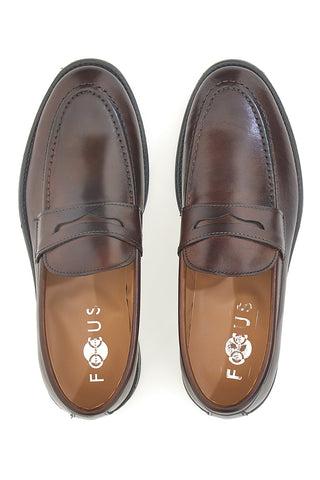 Mocassini marroni in pelle Made in Italy Pittarello Focus 102
