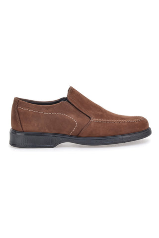 Mocassini marroni in pelle con inserti elastici Pittarello 3