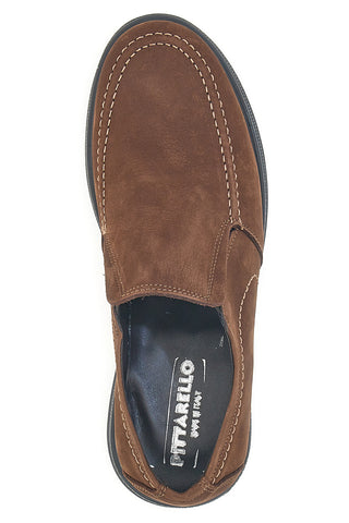 Mocassini marroni in pelle con inserti elastici Pittarello 3