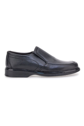 Mocassini neri in pelle con inserti elastici Pittarello 3