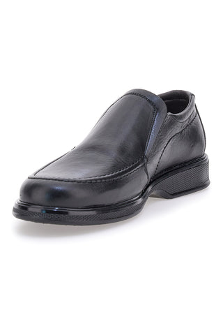 Mocassini neri in pelle con inserti elastici Pittarello 3