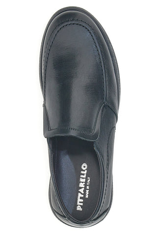 Mocassini neri in pelle con inserti elastici Pittarello 3