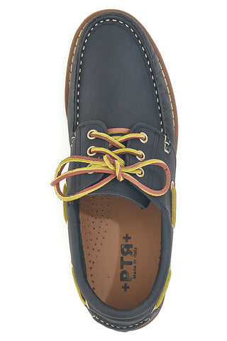 PTR 5140 Schwarze Bootsschuhe aus Leder