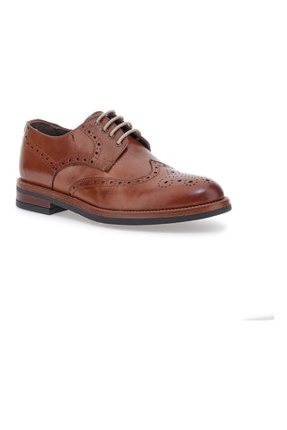 Scarpe Stringate Francesine marroni in pelle con lavorazione brogue Pittarello 06