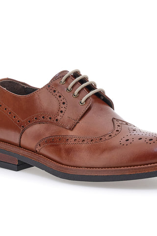 Scarpe Stringate Francesine marroni in pelle con lavorazione brogue Pittarello 06